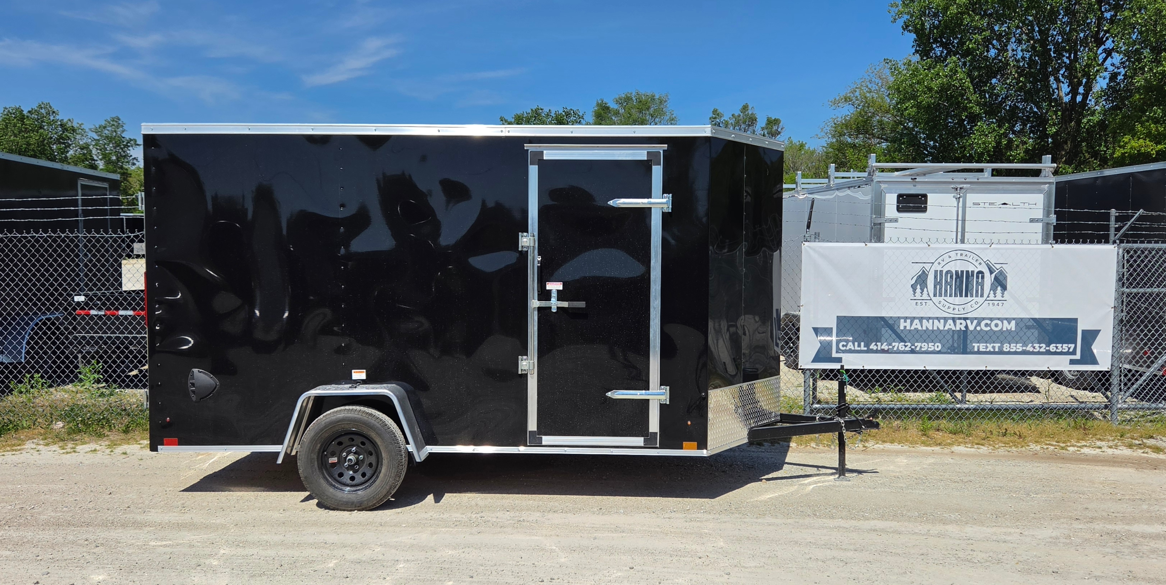 Cross Trailers 6X12 Arrow Wedge Single Axle Steel Cargo Trailer with Spring Assist Ramp Door- 6" Extra Height- Black